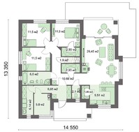 Сучасний одноповерховий будинок з горищем