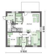 Зразковий житловий будинок з напівзакритим балконом