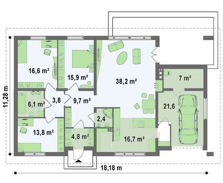 Проект класичного котеджу загальною площею 156 кв.м