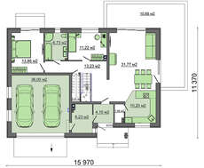 Проект житлового будинку з гаражем на два автомобіля