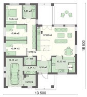 Чарівний одноповерховий будинок з просторою зоною відпочинку