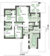 Одноповерховий сучасний будинок з гаражем