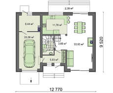 Стильний особняк в два поверхи з дахом складної форми