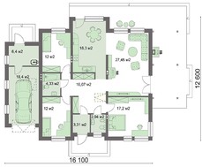 Стильний будинок на три спальні, декорований деревом