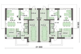 Проект двоповерхового таунхауса