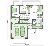 Проект двоповерхового особняка для великої родини