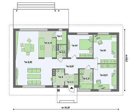 Проект одноповерхового котеджу з горищем Проект одноповерхового котеджу з горищем