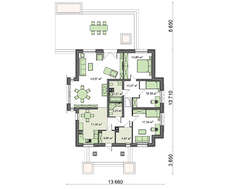 Одноповерховий модний будинок з трьома спальнями