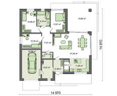 Одноповерховий особняк з трьома особистими кімнатами