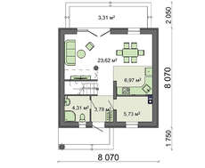 Невеликий житловий будинок з трьома особистими кімнатами
