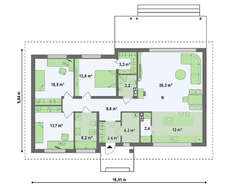 Проект одноповерхового класичного котеджу