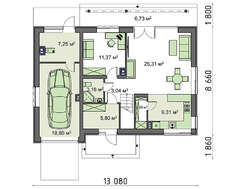 Гарний будинок з гаражем та мансардою