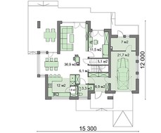 Проект заміського будинку з п'ятьма спальнями