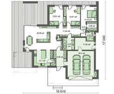 Красивий одноповерховий будинок з оригінальним плануванням