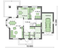 Проект розкішного заміського будинку з еркером