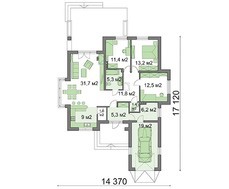 Одноповерховий будинок з гаражем