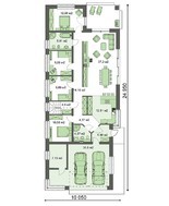 Барвистий одноповерховий житловий будинок з терасою