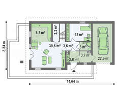 Проект котеджу з терасою і сучасними елементами
