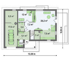 Проект світлого приватного котеджу з мансардою площею 192 кв.м.