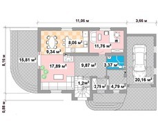 Двоповерховий будинок з двома терасами