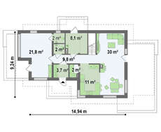 Проект невеликого будинку з мансардою