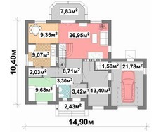 Яскравий житловий будинок на 2 поверхи