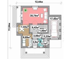 Двоповерховий строгий будинок кольору спекотної савани