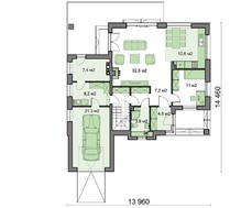 Двоповерховий будинок з п'ятьма спальнями і гаражем