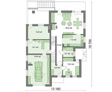 Оригінальний проект житлового будинку площею 180 кв. м в стилі мінімалізму з величезними терасами