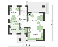 Планування двоповерхового будинку в сучасному стилі