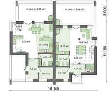 Проект двоповерхового житлового будинку на дві сім'ї