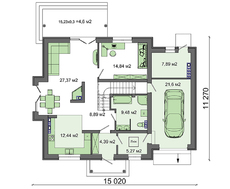 Проект барвистого мансардного будинку, наповненого сонцем