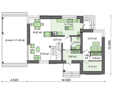Проект затишного двоповерхового будинку з просторими верандами і терасами