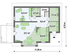 Проект затишного будинку пощею 157 кв.м.