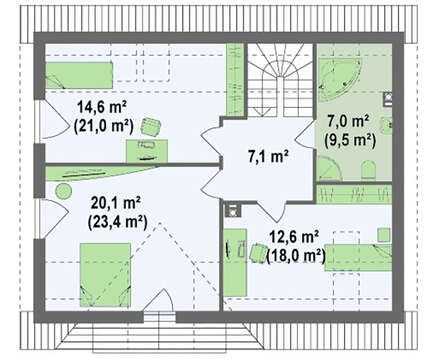 Проект затишного будинку пощею 157 кв.м.