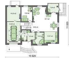 Ефектний житловий будинок з оригінальним дахом