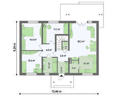 Проект 1-поверхового котеджу з горищем
