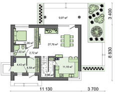 Проект двоповерхового дачного будиночка