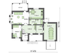Планування оригінального двоповерхового будинку з еркерами