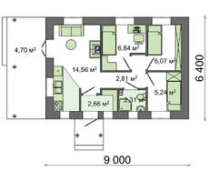 Проект невеликого житлового будинку з 3 спальнями