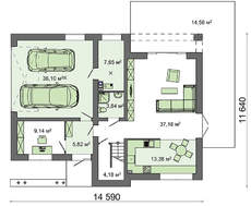 Проект чудового будинку з розкішним гаражем і балконом