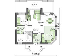 Проект двоповерхового будинку з французькими балконами
