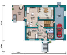 Схема сучасного особняка площею 436 кв. м з цокольним поверхом