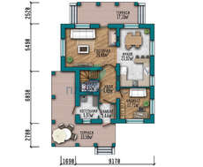 Проект двоповерхового будинку площею 178 кв.м з двома терасами