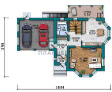 Проект чеського особняка площею 267 кв.м з цокольним поверхом і гаражем для двох автомобілів
