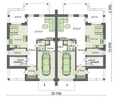 Проект сучасного двоповерхового таунхауса площею 416 кв. м