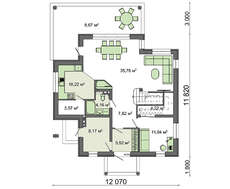 Схема двоповерхового котеджу в біло-шоколадному виконанні загальною площею 178 кв. м