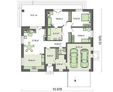 Котедж з просторим гостинним залом і великою терасою