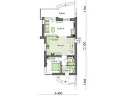 Проект компактного триповерхового будинку площею 169 кв. м з чотирма особистими кімнатами