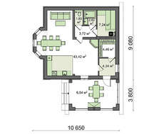 Схема бані площею 74 кв.м для комфортного відпочинку